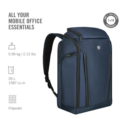 Victorinox Swiss Designed Backpack, Altmont Professional Fliptop Laptop Backpack, Navy Blue, Dedicated Laptop and Tablet Compartment, Business Travel Office Bag For Men, 26 Litres, (653287)