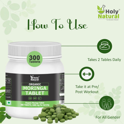 Holy Natural - The Wonder of World Organic Moringa Tablet 300 Tablet |- image 5