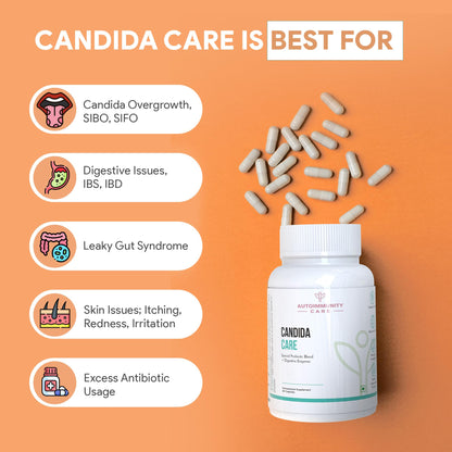 Autoimmunity Care: Candida Care - Advanced Multi-Probiotic Blend | Fights Infections, Leaky Gut, and Candida Defense | 60 Capsules