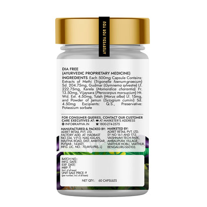 Kapiva Dia Free Capsules | Helps Manage Blood Sugar Levels With Karela,- image 2