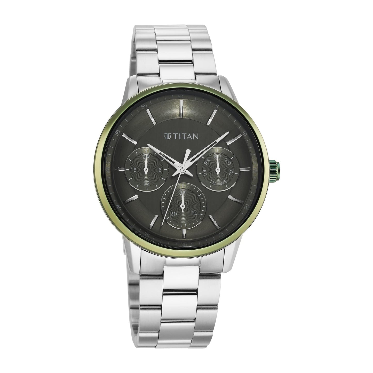 Titan Urban Magic Green Dial Quartz Multifunction Stainless Steel Strap- image 5