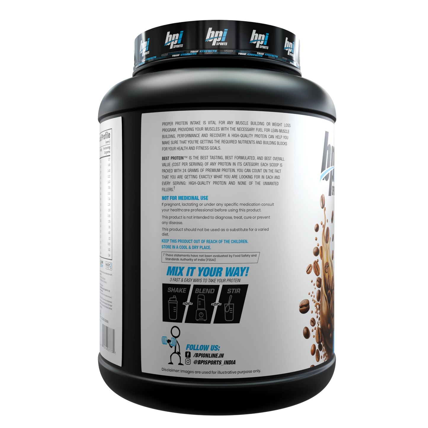 BPI Sports Best Protein Powder | Café Mocha | 2.24kg (4.9 lbs) | 24g Protein Per Scoop | 66 Servings | Whey Protein Blend