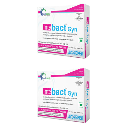MOREPEN INTEBACT GYN 5.4 BN CFU Capsules | Probiotics Support for Intimate Health & Immunity Booster for Women | 10 Capsules Pack of 2