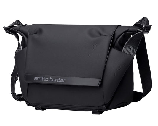 Arctic Hunter Large Sling Bag for Men Crossbody 13L Big Side Bag for 10.9" iPad Pocket with Padded Shoulder Strap Water Resistant Messenger Bag Shoulder Bag for Travel Office College, Black