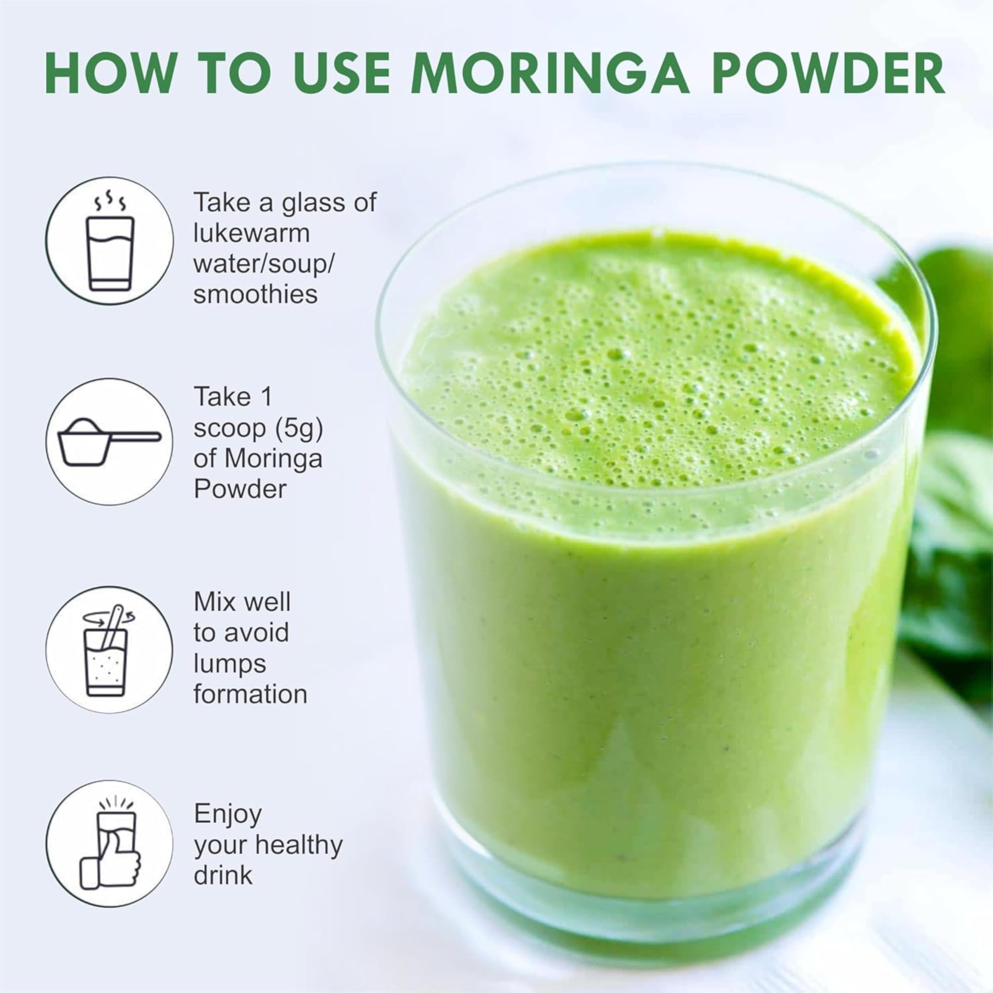 WonderBox Moringa Leaf Powder - 500 Gm | Rich in Vitamin C, Antioxidant- image 5