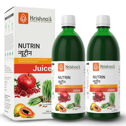 Krishna's Nutrin Juice, Rich Source Of Nutrients, No Artificial Colors or Flavors - 1000 ml Each (Pack of 2)