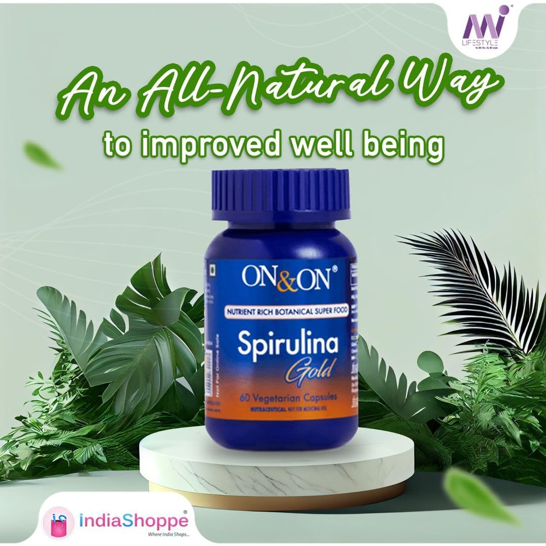 On n On Spirulina Gold 60 Vegetarian Capsules, Elements Wellbeing Spirulina Gold 60 Vegetarian Capsules