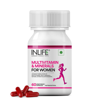 INLIFE Multivitamin for Women Supplement, Biotin D3 Calcium, 60 Veg Caps