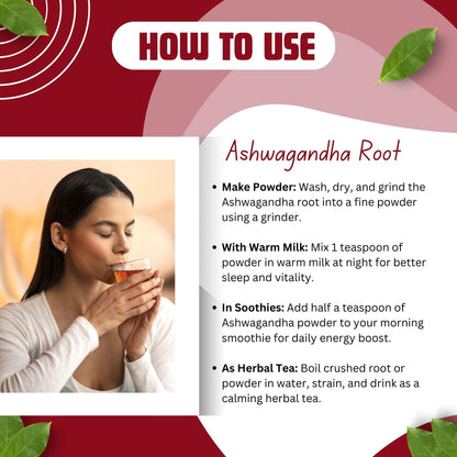 BIRJU MAHAVIR Ashwagandha Root Withania Somnifera (100 G),Natural (Bmkb- image 6