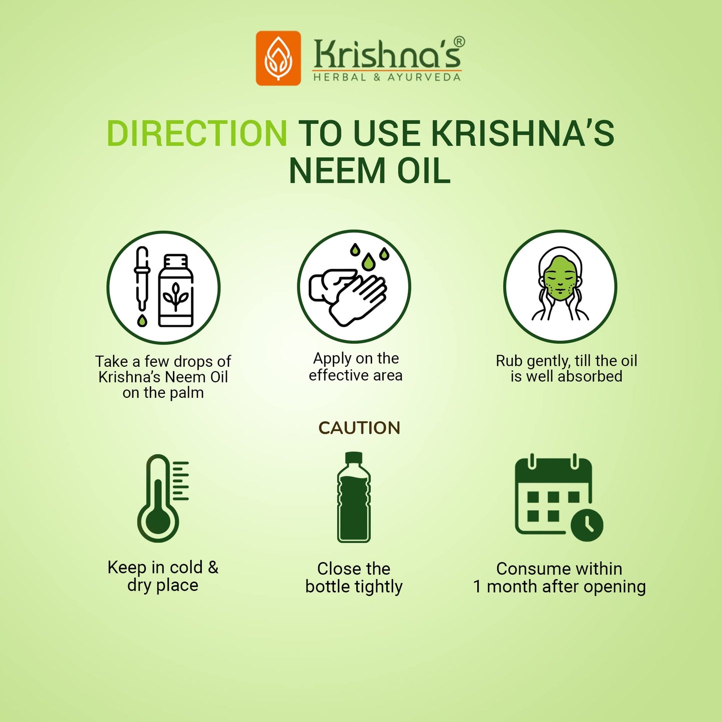 Krishna's Pure Neem Oil - 50 ml (Pack of 3) | Natural & Cold Pressed Neem Oil | For Healthy Skin & Hair