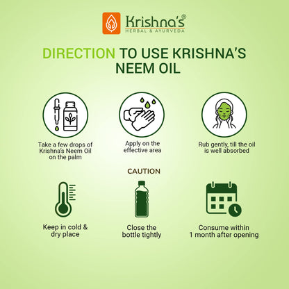 Krishna's Pure Neem Oil - 50 ml (Pack of 3) | Natural & Cold Pressed Neem Oil | For Healthy Skin & Hair