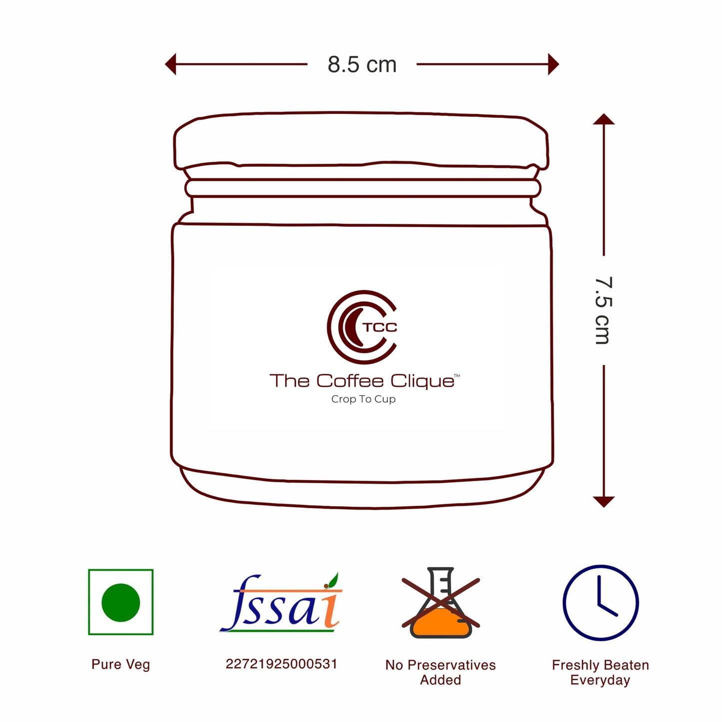 The Coffee Clique | Velvety Vanilla - 100g | Premium Instant Coffee | Pure Arabica, No Chicory, No Additives | Serves 50 Rich & Flavorful Cups | Coffee Powder in Fresh