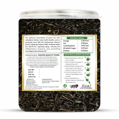 Online Quality Store Natural Green Tea - 100g | 100% Pure & Natural Herbal Green Tea Leaves | Whole Long Leaf | Boost Immunity
