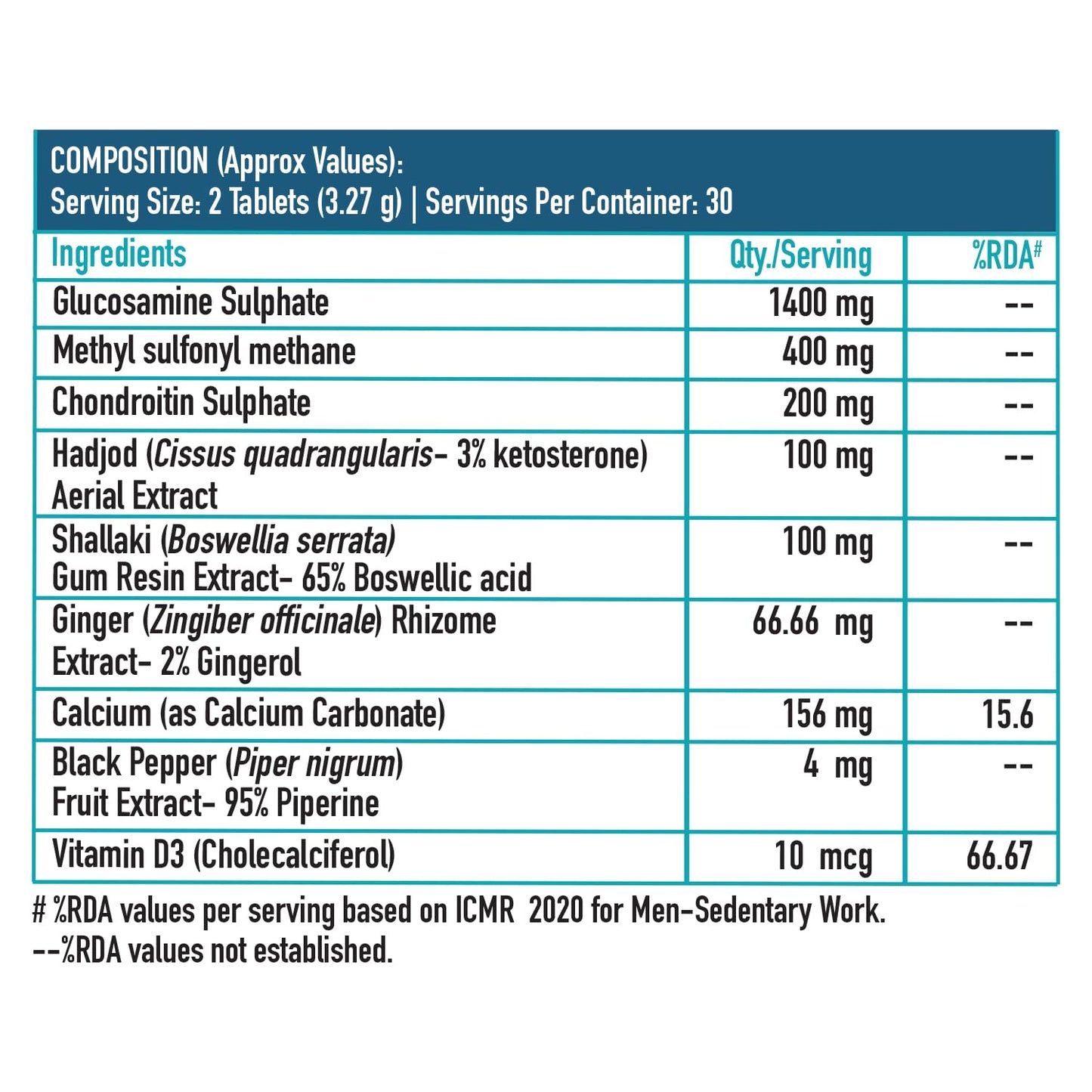 HealthKart HK Vitals Joint Supplement, with Glucosamine 1400mg, Chondro- image 5