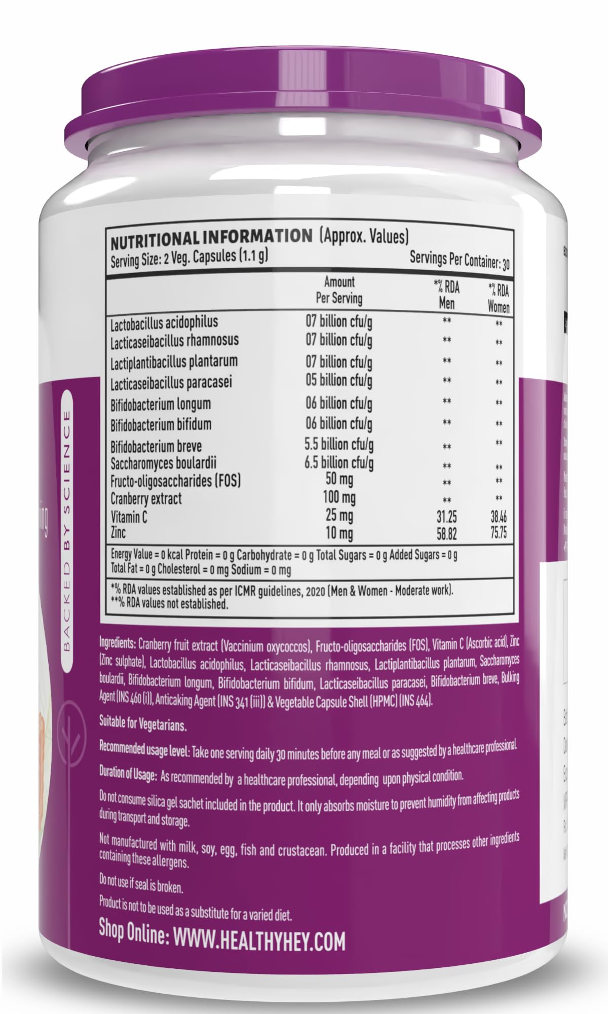 HealthyHey Nutrition Probiotics 50 Billion CFU Multi- Strains, 60 Veg.- image 8