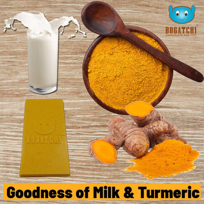 BOGATCHI Immunity Booster Turmeric Milk White Chocolate Bar, Ginger, 80g