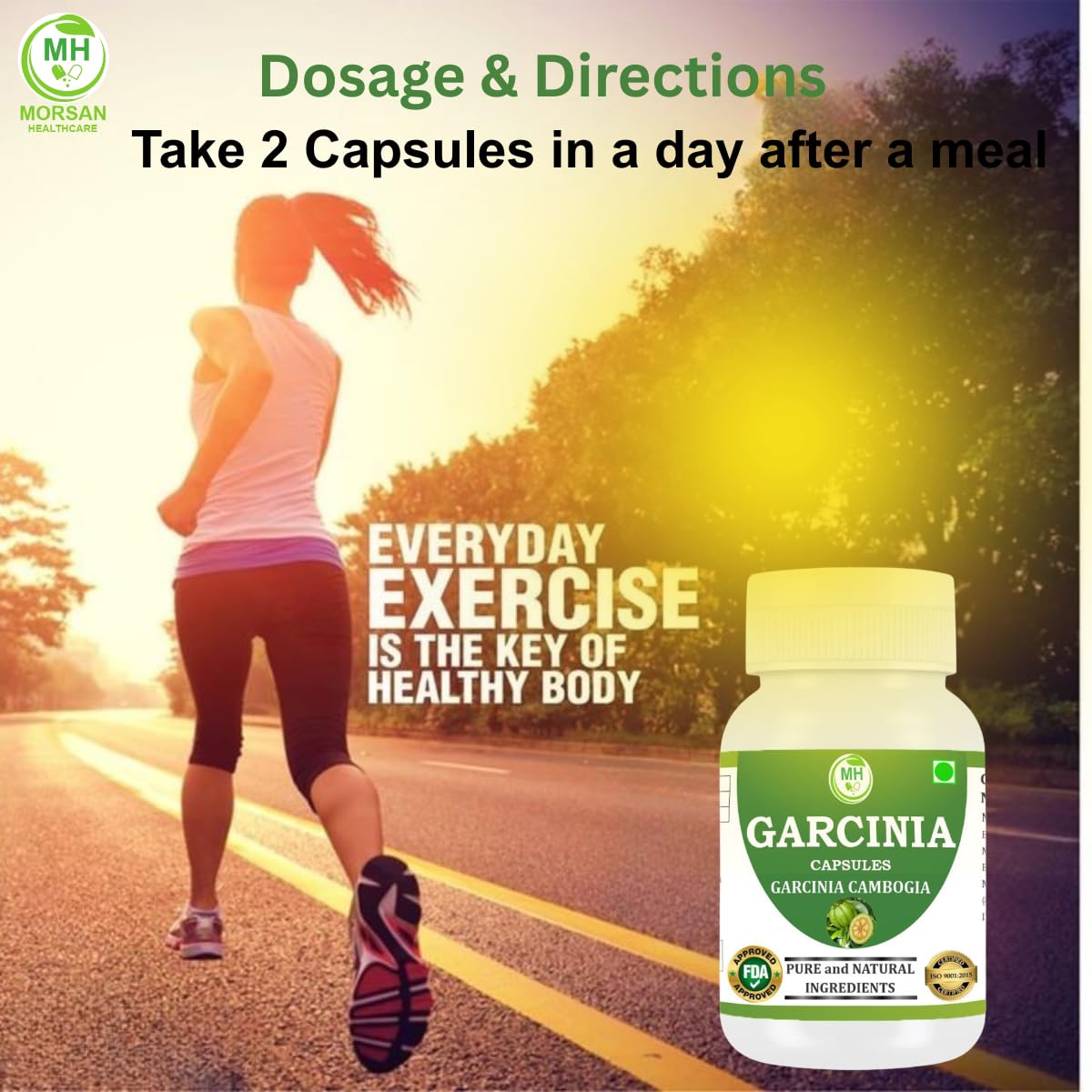 Morsan Healthcare Garcinia Cambogia Capsules 500 mg – 60 Veg Capsules x 4 Pack | Natural Herbal Formula | Plant-Based | Gluten-Free & Vegan