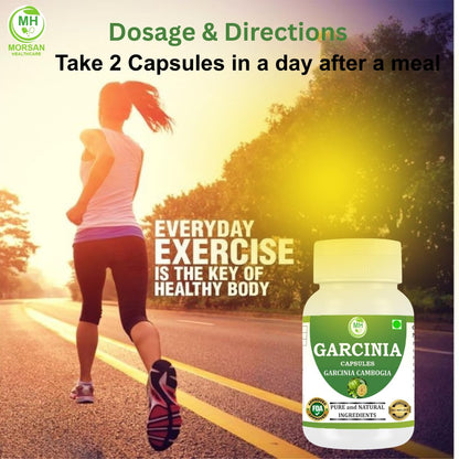 Morsan Healthcare Garcinia Cambogia Capsules 500 mg – 60 Veg Capsules x 4 Pack | Natural Herbal Formula | Plant-Based | Gluten-Free & Vegan