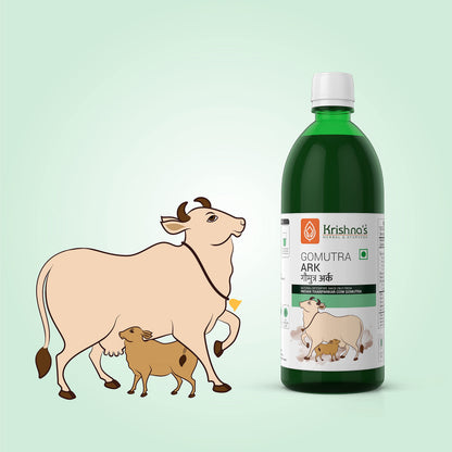 Krishna's Gomutra Ark | Natural detoxifier| 100% Pure & Natural Go Ark| Indian Tharparakar Gomutra | Sugar free Juice with No Added Color or Flavour - 1000 ml (Pack of 2)