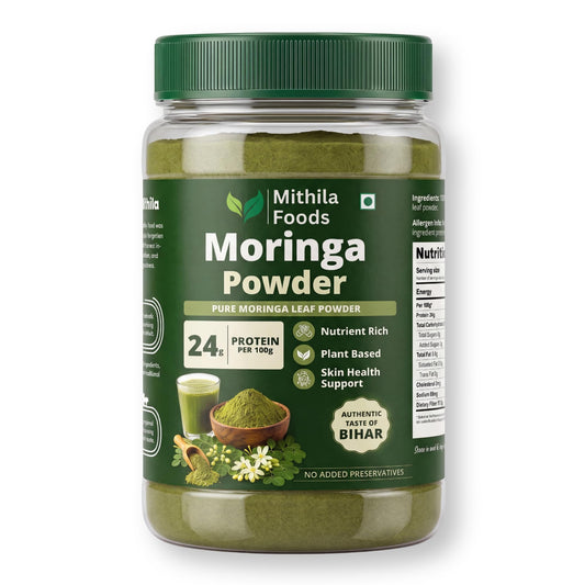 MITHILA FOODS Moringa Powder 200g | Munga Greens, 100% Pure Moringa Leaf Powder | Nutrient-Dense Antioxidants, Vitamins & Minerals | Energy, Immunity & Daily Wellness | Authentic Taste of Jharkhand