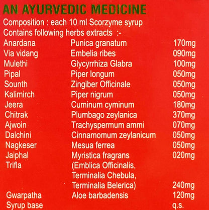 SCORTIS HEALTH CARE Scorzyme Syrup-200 Ml X 2,Ayurvedic Medicine For Indigestion,Constipation,Gas,Loss Of Appetite|Effective Relief From Constipation| Helps Improve Digestive Immunity