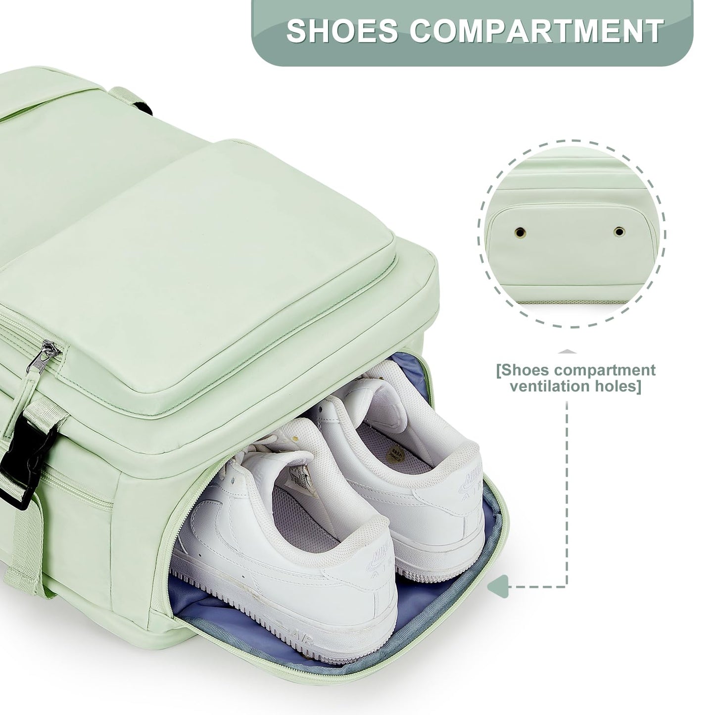 PAUBACK travel backpack for women men, Mint Green, Update