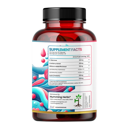 Humming Herbs UTI Wellness Essence 1100mg - Advanced 8-in-1 Urinary Tract Support Formula with Cranberry, D-Mannose, & Probiotics - Promotes Bladder Health & Immunity