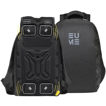 EUME GenX Premium 26L Massager Backpack for Men & Women with Built-in Massager Technology with 1 Year Warranty | Water Resistant & Anti-Theft Backpack for Office | Fits Up-to 15.6" Laptop | Grey Color
