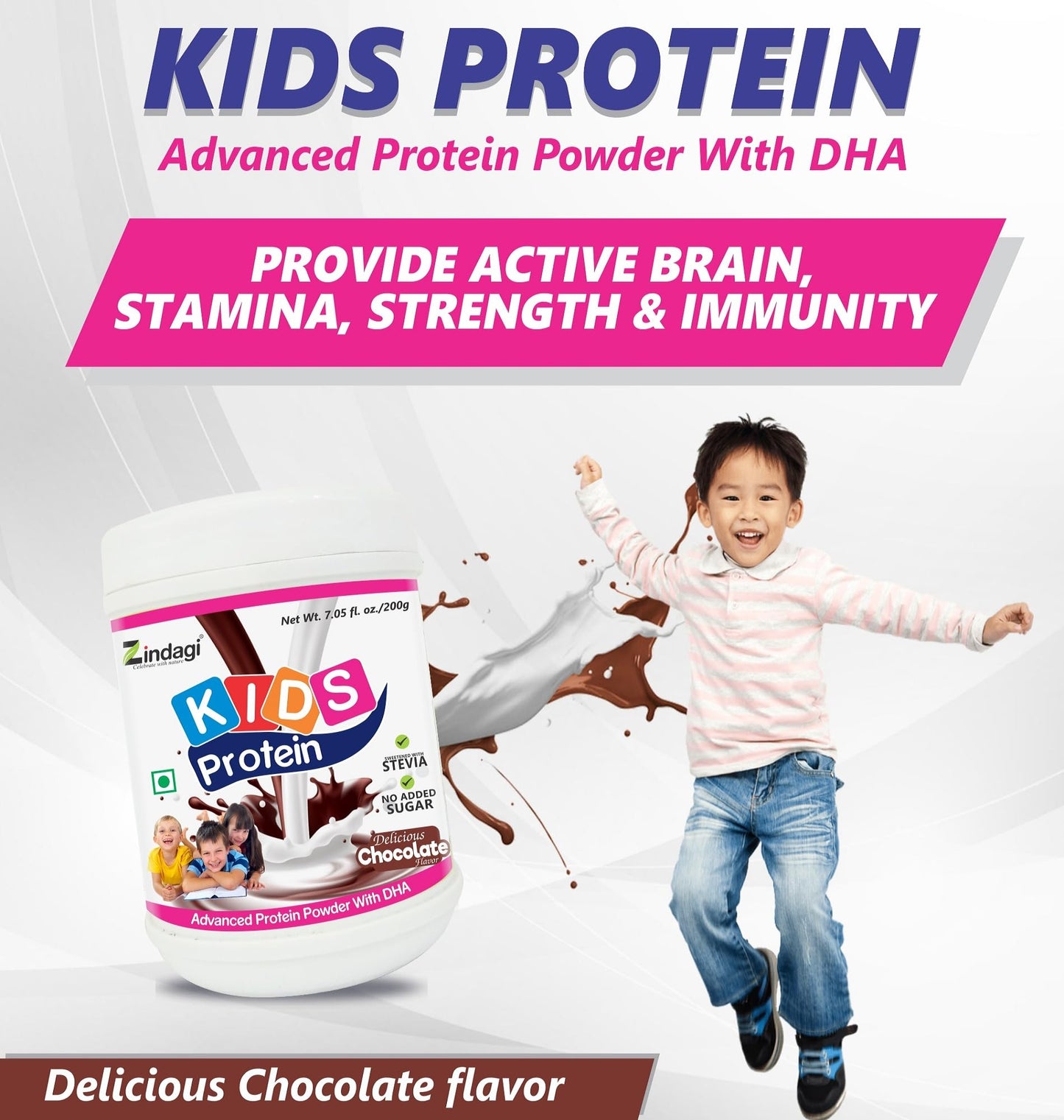 Zindagi Protein Powder For Kids - Champ Protein Powder - Sugar Free Nutritional Drink (200 Gm)