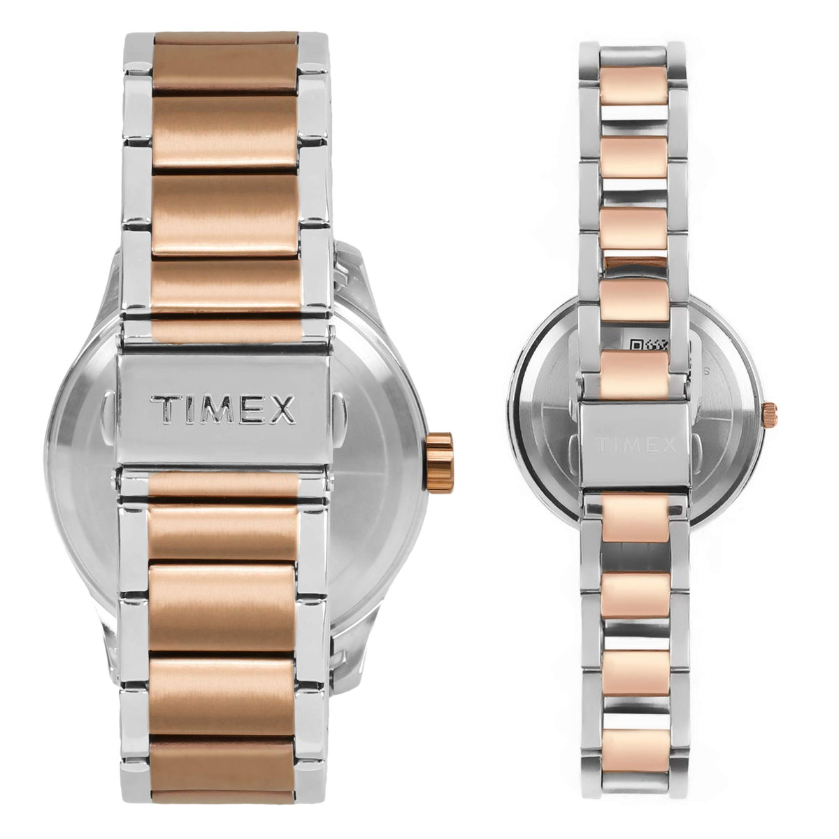 TIMEX Empera Analog Watch for Unisex with Blue Round Dial & Two Tone Stainless Steel Bracelet Band Water Resistant Unisex Wrist Watches - TW00PR267