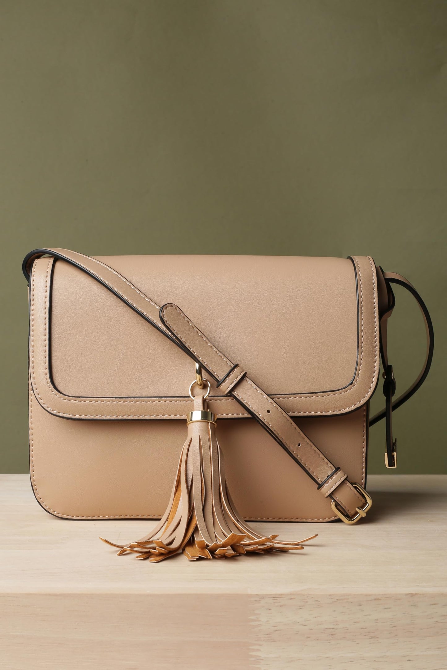 Van Heusen womens Western Sling Bag with tassle (Beige)