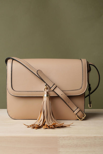 Van Heusen womens Western Sling Bag with tassle (Beige)