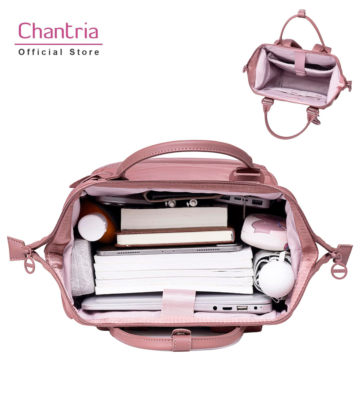 Chantria Laptop Backpack for Women 15.6-inch Work Office Backpack 13L Capacity Laptop Bag College Bookbag Water-resistant Casual Backpack for Travel (Nostalgia Rose)