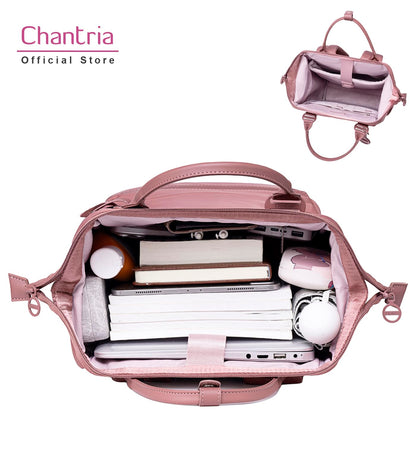 Chantria Laptop Backpack for Women 15.6-inch Work Office Backpack 13L Capacity Laptop Bag College Bookbag Water-resistant Casual Backpack for Travel (Nostalgia Rose)