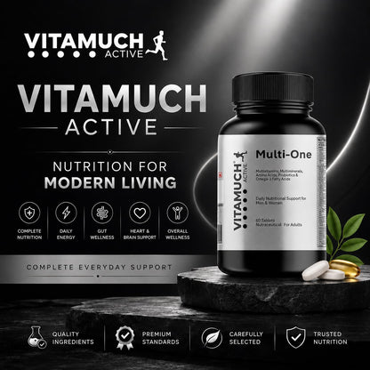 Vitamuch Multi-One Daily Multivitamin Tablets for Men & Women | Vitamins, Minerals, Amino Acids, Probiotics & Omega-3 | Boosts Immunity, Energy & Overall Health | 60 Tablets