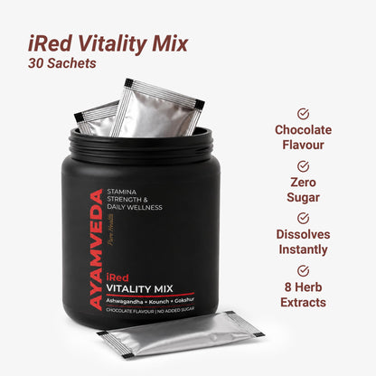 Ayamveda Vitality Mix Gym Edition | Ayurvedic Energy & Recovery Supplement for Men | Ashwagandha, Shilajit, Maca & Safed Musli Blend | Supports Strength, Stamina & Gym Performance