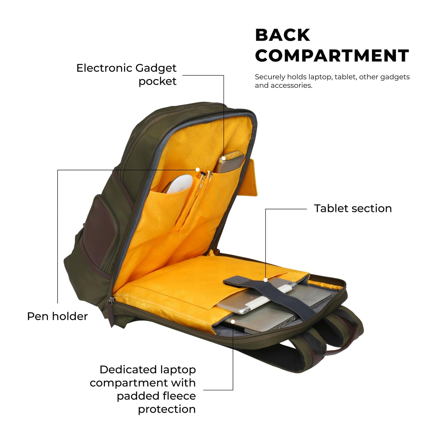 EUME Asher 32L Laptop Bag for Men | 2 Large Compartment | Fits Up to 15.6" Laptop | Nylon Fabric Travel Backpack | Travel Backpack for Men & Women