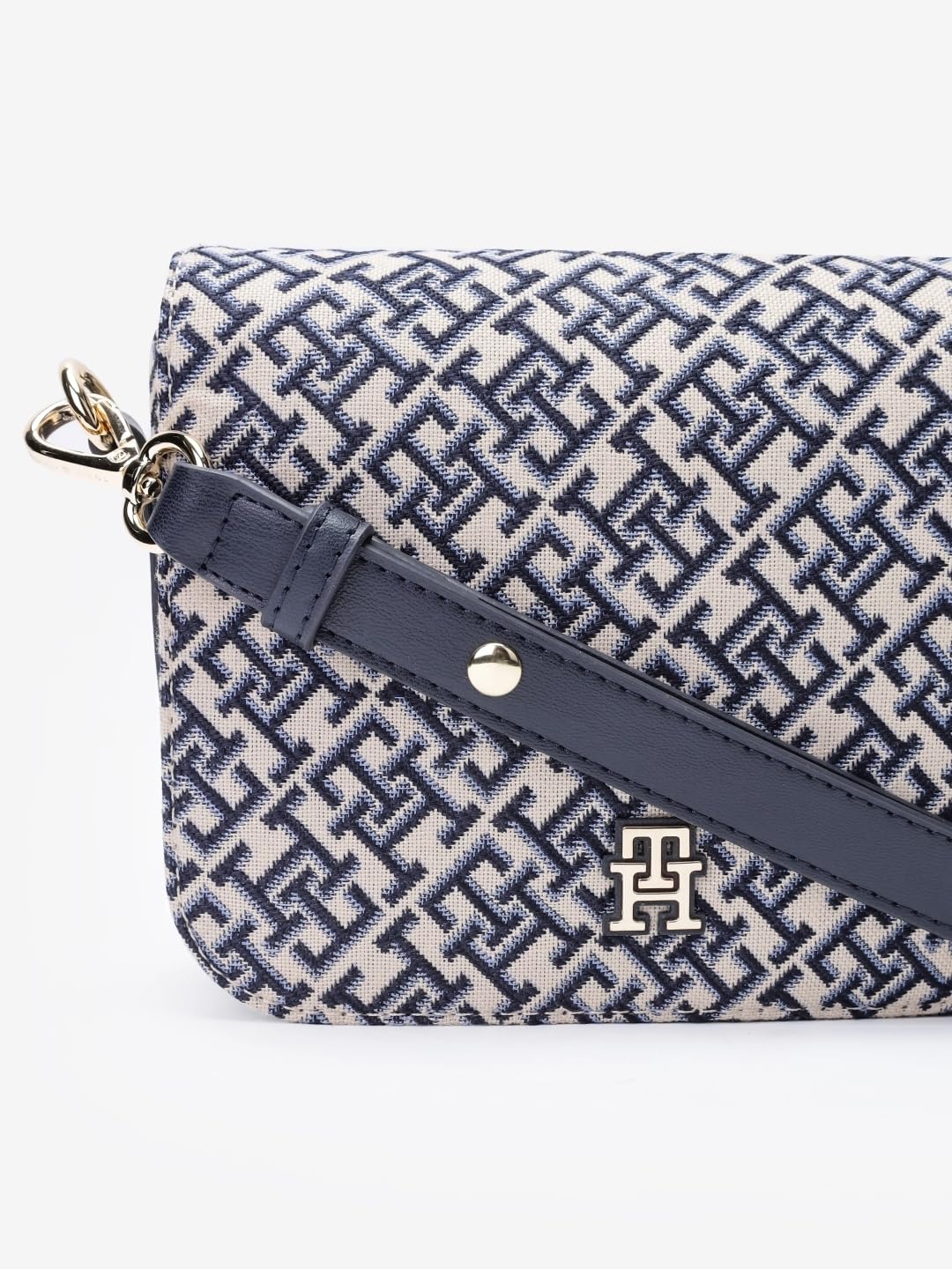 Tommy Hilfiger Logo Blue Polyester Sling Bag