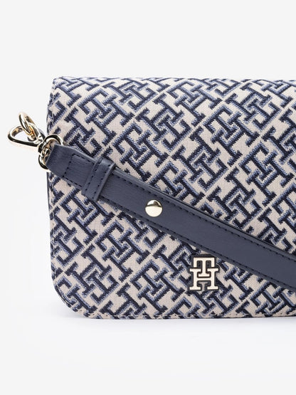 Tommy Hilfiger Logo Blue Polyester Sling Bag
