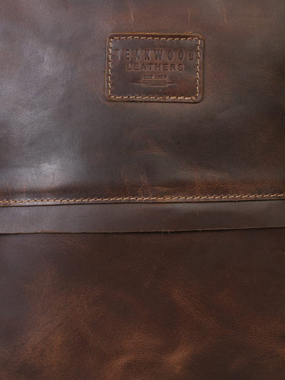 TEAKWOOD LEATHERS Travel College Laptop Backpack Men Women -Brown