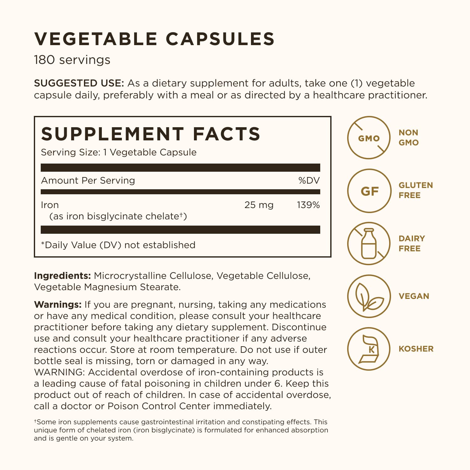 SOLGAR Gentle Iron Non Capsule 180 Capsules- image 6