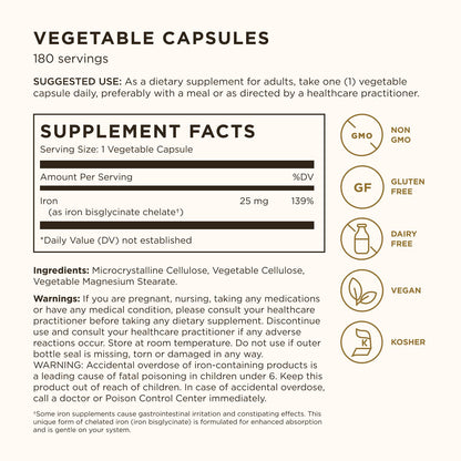SOLGAR Gentle Iron Non Capsule 180 Capsules- image 6