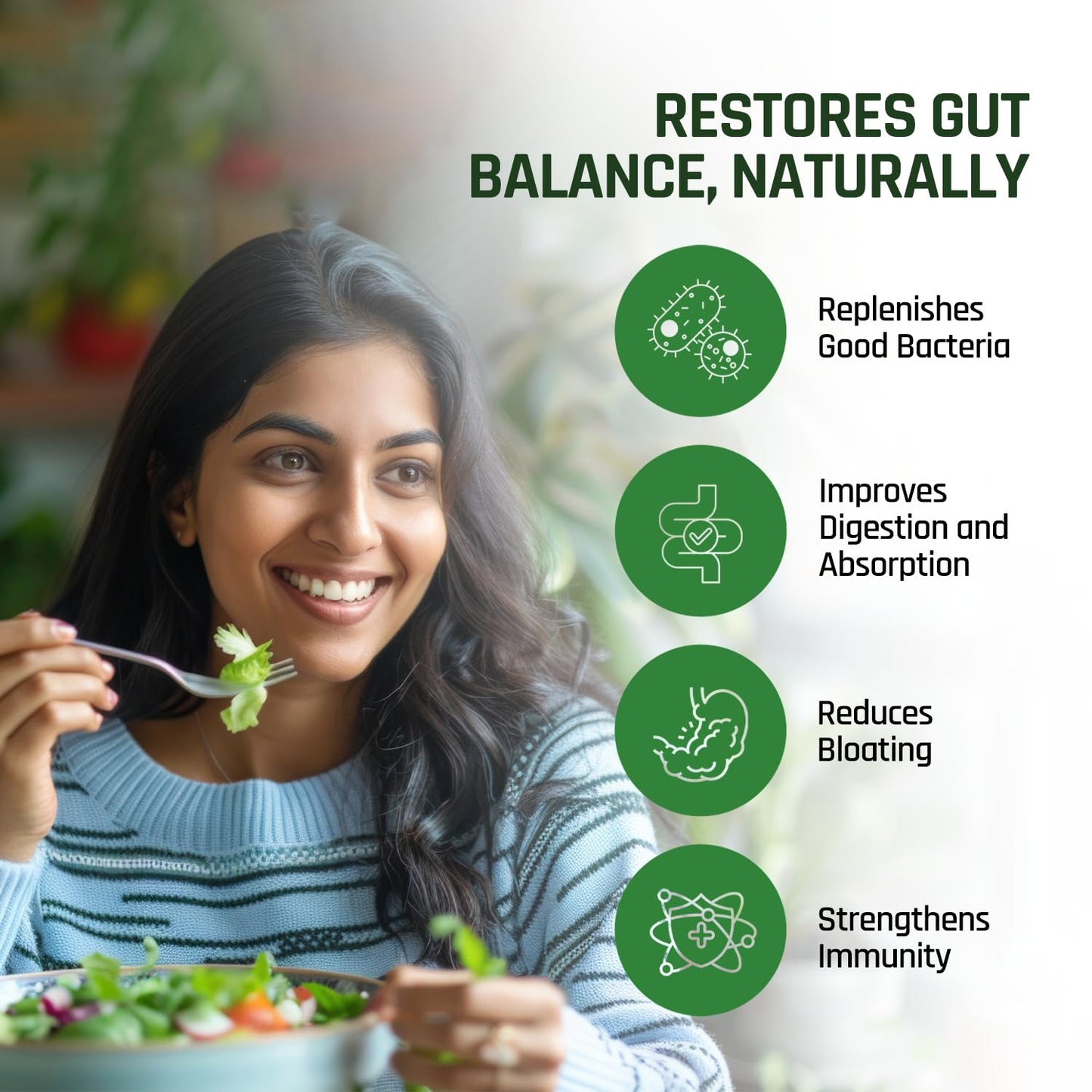 NATURALTEIN Advanced Probiotics & Prebiotics 50 Billion CFU | 9-Strain Gut Health Formula for Digestion, Immunity & Nutrient Absorption | 60 Veg Capsules