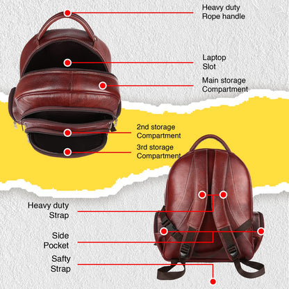 HAMMONDS FLYCATCHER Unisex Genuine Leather Laptop Backpack Bag & Padded- image 5