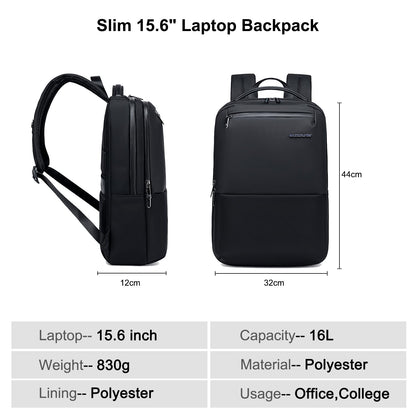 Arctic Hunter Slim Laptop Backpack 16L Lightweight Stylish 15.6 inch Laptop Bag Water Resistant Premium Business Backpack for Men Women Office College Commuting Daily,Black