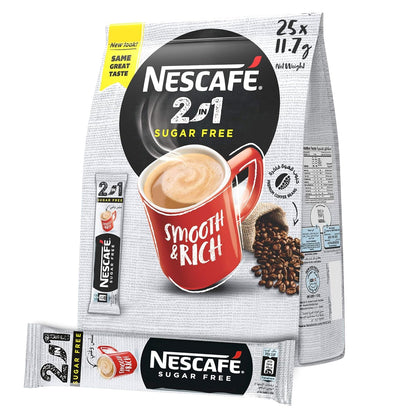 Nescafe Sugar-Free 2 In 1 (25 Sticks) Pouch, 292.5 Gm, Coffee