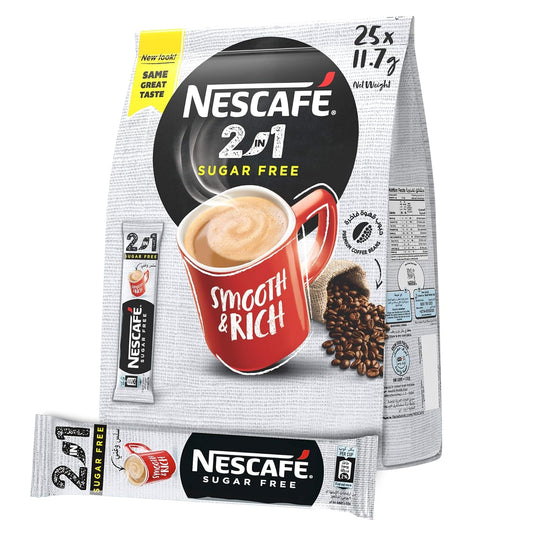 Nescafe Sugar-Free 2 In 1 (25 Sticks) Pouch, 292.5 Gm, Coffee