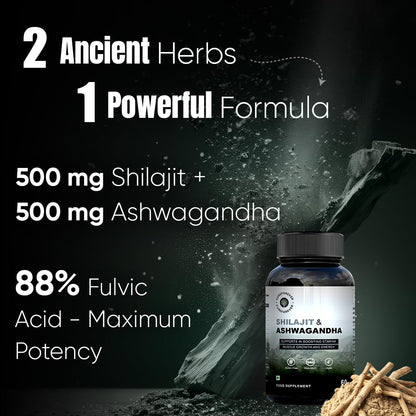 CUREFOREVER Shilajit & Ashwagandha Tablets 1000mg/Serving - Natural Ay- image 10