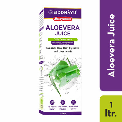 Baidyanath Aloe Vera juice with Pulp, All Natural tonic for Immunity, Better digestion and Glowing Skin, 1000 ml