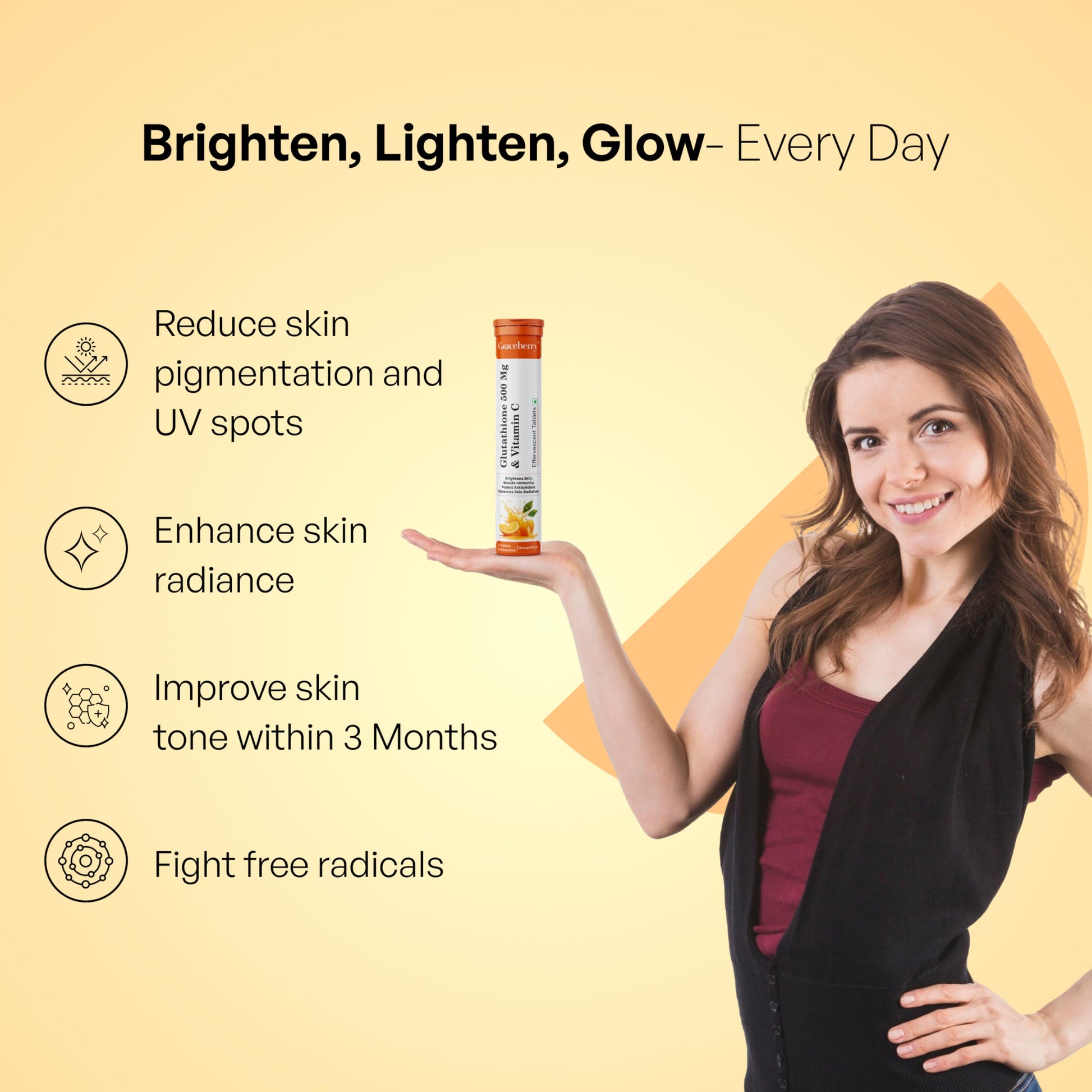 Graceberry Glutathione Tablets for Glowing Skin | 80 Effervescent Table- image 9